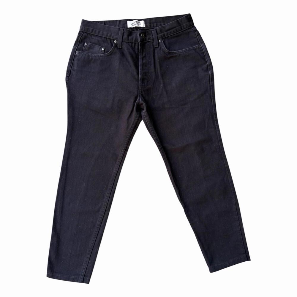 Naked & Famous Easy Guy Black Selvedge Chino Pants Mens 100% Cotton Size 31